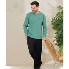 Pijamoni Erkek Pamuklu Bisiklet Yaka Uzun Kol Ince Pijama Takımı 6150/5 - 1 Adet