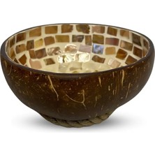 Coconut Products Fil Desenli Hindistan Cevizi Kase ve Hasır Kase Altlığı
