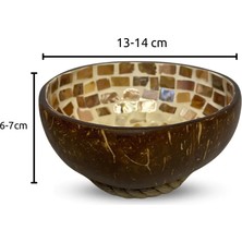 Coconut Products Fil Desenli Hindistan Cevizi Kase ve Hasır Kase Altlığı