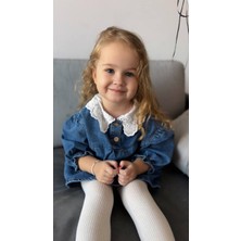 Tude Kids Kız Çocuk Fisto Yakalı Kot/Denim Elbise