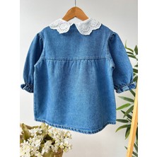 Tude Kids Kız Çocuk Fisto Yakalı Kot/Denim Elbise