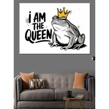 Kurbağa Kraliçe Ifadesi Dekoratif Kanvas - Mdf Ahşap Tablo