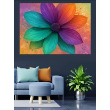 Canlı Çiçek Deseni Dekoratif Kanvas - Mdf Ahşap Tablo
