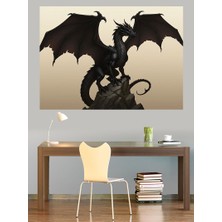 Efsanevi Ejderha Dekoratif Kanvas - Mdf Ahşap Tablo