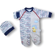 Narnuga Miraylife 0-3 3-6 6-9 Ay Şemsiyeli Ördek Nakışlı Şapkalı Erkek Bebek Tulumu