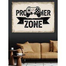 Pro Gamer Zone: Oyun Teması Dekoratif Kanvas - Mdf Ahşap Tablo