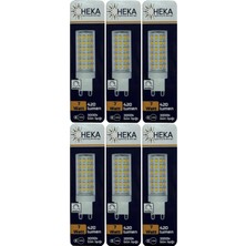 Heka (6 Adet) 7W (49W) 3000K (Gün Işığı) G9 Duylu Dim Edilebilir LED Kapsül Ampul