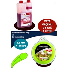 Germany Style Veta 2t 1 Litre Ölçekli Yağ ve 6 Köşe 3.5 mm 41 Metre Tırpan Misinası Sağlam Dayanıkl