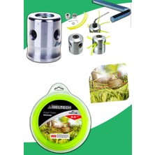 Germany Style Tırpan Örümcek Başlığı 1 Litre 2 T Yağ ve 6 Köşe 3.5 mm 41 Metre Tırpan Misinası Sağla