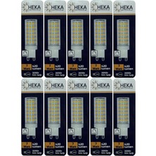 Heka (10 Adet) 7W (49W) 3000K (Gün Işığı) G9 Duylu Dim Edilebilir LED Kapsül Ampul