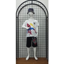 Şıklık Durağı Trend Baskılı Erkek Çocuk Kısa Kollu Yazlık Pamuk Penye Şort Takım