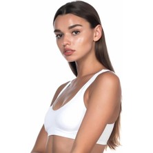 Miraxx Beyaz Emay 4025 Pedli Sporcu Sütyen Korse