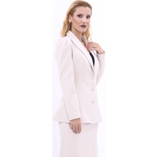 Erkek Yaka Kolu Büzgülü Ceket-Bej