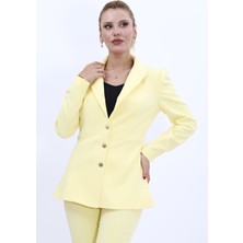 Erkek Yaka Kolu Büzgülü Ceket-Sarı