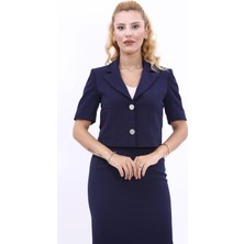 Erkek Yaka Kısa Ceket-Lacivert