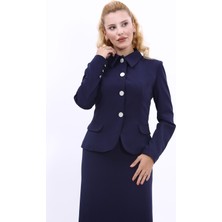 Gömlek Yaka Klasik Ceket-Lacivert