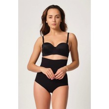 Miraxx Siyah Emay 2708 Lazer Yüksek Bel Kesim Slip Korse