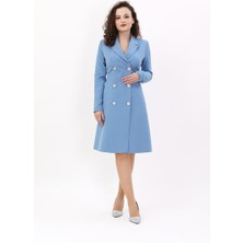 Erkek Yaka Kuruvaze Uzun Kol Elbise-Deniz