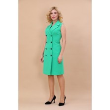 Erkek Yaka Kuruvaze Elbise-Yeşil