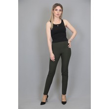 Lastikli Dar Paça Pantolon-Haki