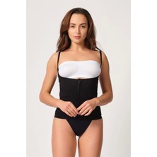 Miraxx Siyah Emay 2030 Agraflı Göğsü Açık Atlet Korse