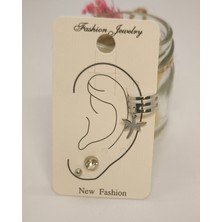 Broch 3'lü Earcuff Küpe Seti