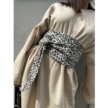 Animal Print Denim Korse Kuşak