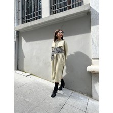 Animal Print Denim Korse Kuşak