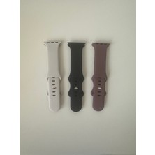Apple Watch 3 4 5 6 7 8 9 Se 38 40 41MM Silikon Kordon Set(3 Adet)