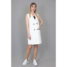 Yelek Elbise-Beyaz