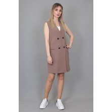 Yelek Elbise-Kahve