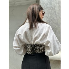 Animal Print Balenli Korse Kemer