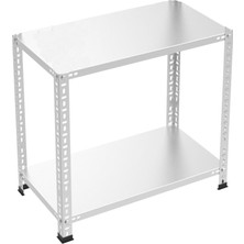 Galvaniz Raf ® Her bölme 100 Kg taşır 2 Katlı Çelik Galvaniz Arşiv Rafı 31x93x100