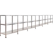 Galvaniz Raf ® Her bölme 100 Kg taşır 3 Katlı 6 Lı Bitişik Çelik Galvaniz Arşiv Rafı 43x60x100