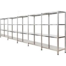 Galvaniz Raf ® Her bölme 150 Kg taşır 4 Katlı 5 Li Bitişik Çelik Galvaniz Arşiv Rafı 31x93x150