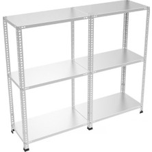 ® Her bölme 150 Kg taşır 3 Katlı 2 Li Bitişik Çelik Galvaniz Arşiv Depo Rafı 31x93x100