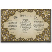 Ayet-El Kürsi-Bereket-Nazar Ayeti Ayetli Kanvas Tablo