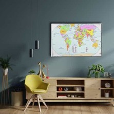 Dünya Siyasi Haritası Canvas Tablo