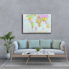 Dünya Siyasi Haritası Canvas Tablo