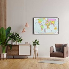 Dünya Siyasi Haritası Canvas Tablo