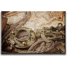 Nostaljilk Harita Canvas Tablo