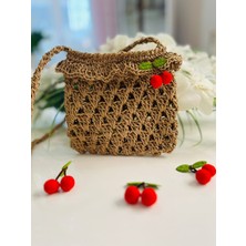 Handmade Fırfırlı Kiraz Detaylı Çocuk Çantası