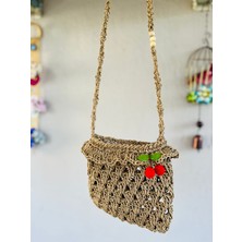 Handmade Fırfırlı Kiraz Detaylı Çocuk Çantası