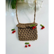 Handmade Fırfırlı Kiraz Detaylı Çocuk Çantası
