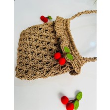 Handmade Fırfırlı Kiraz Detaylı Çocuk Çantası