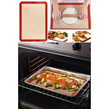 Nirnisa 30X40 cm Silikon Fırın Pişirme Silpatı Kendinden Yağlı Yapışmaz Hamur Açma Matı Yanmaz Tepsi Kağıdı