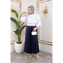 Pliseli Tesettür ETEK-2034 Lacivert