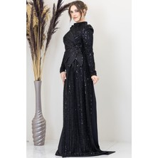 Esilanur Bergüzar Tesettür Abiye Siyah