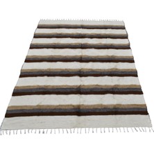 Kilim Antik El Dokuma Yün Çizgili Çift Kişilik Tiftik Siirt Battaniyesi 0035 - Yeni - Çok Renkli