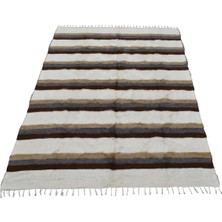 Kilim Antik El Dokuma Yün Çizgili Çift Kişilik Tiftik Siirt Battaniyesi 0035 - Yeni - Çok Renkli